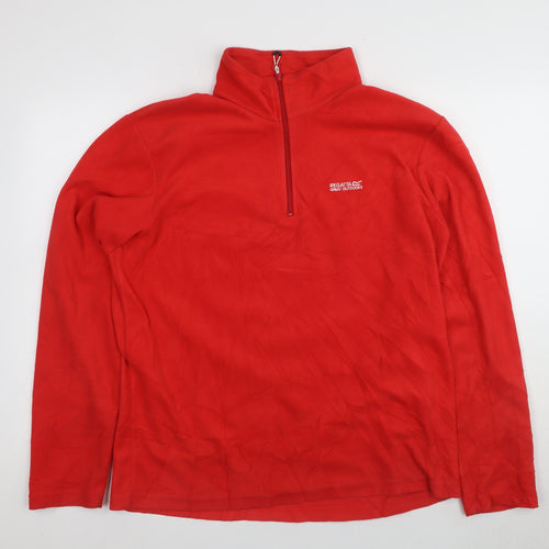 Regatta Men's Red 1/4 Zip Fleece Sweatshirt - L