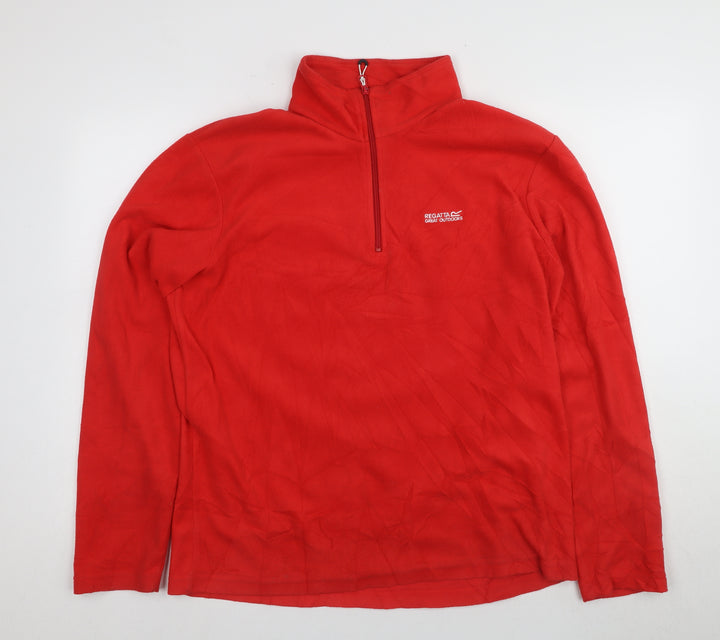 Regatta Men's Red 1/4 Zip Fleece Sweatshirt - L
