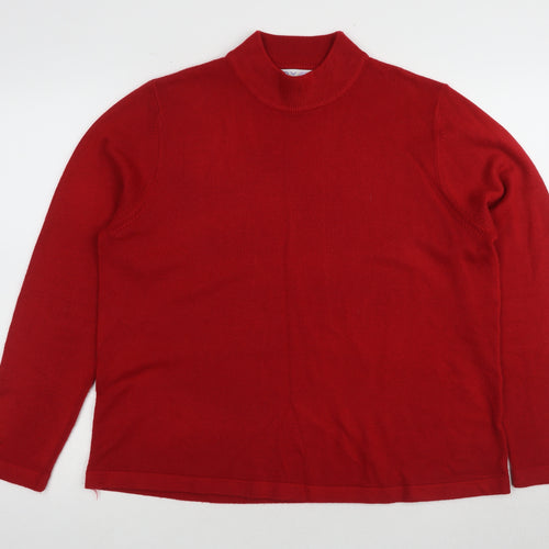 JDY Women's Red Mock Neck Pullover Jumper Size 20