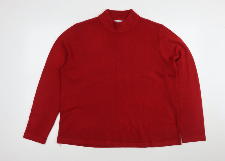 JDY Women's Red Mock Neck Pullover Jumper Size 20