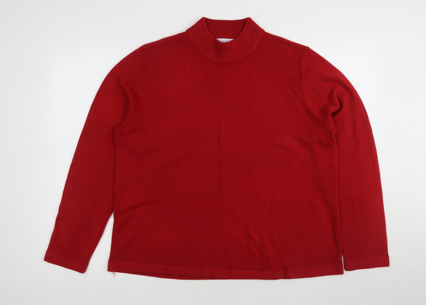 JDY Women's Red Mock Neck Pullover Jumper Size 20