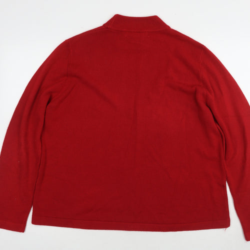 JDY Women's Red Mock Neck Pullover Jumper Size 20