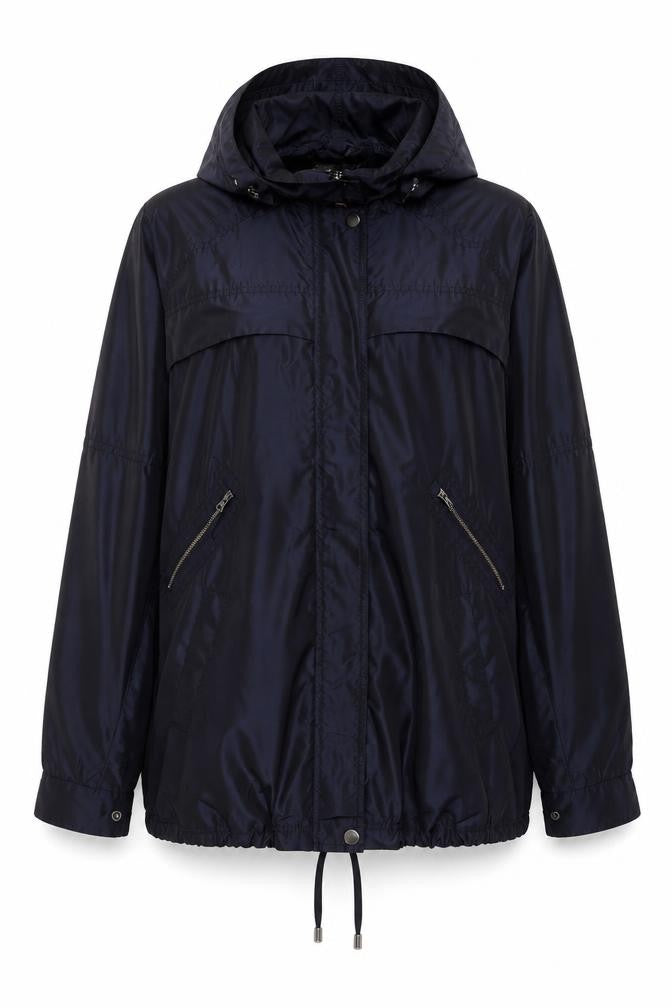 Front view of Monsoon Women's Blue Parka Jacket, size 12