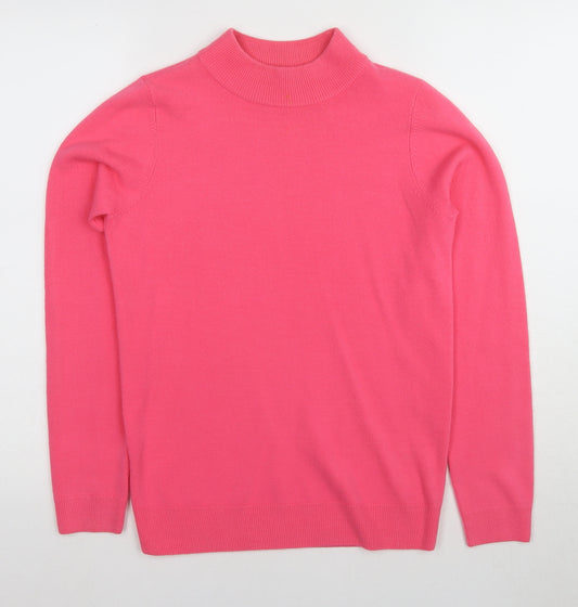 BHS Women's Pink Mock Neck Jumper Size 8