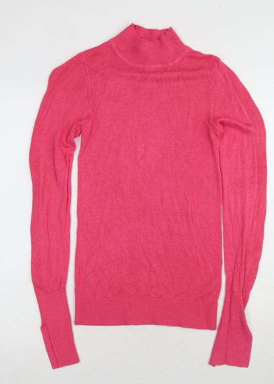 Asos Women's Pink Mock Neck Pullover Jumper, Size 8