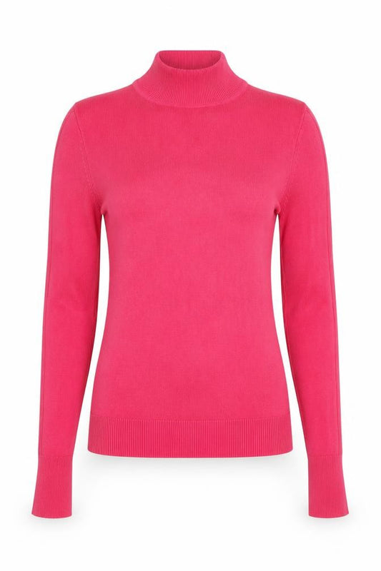 Front view of Asos Women's Pink Mock Neck jumper, size 8