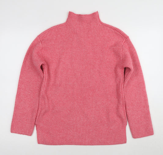 Marks and Spencer Women's Pink High Neck Pullover Jumper - Size S