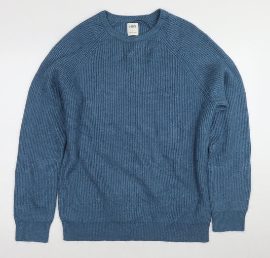 Marks and Spencer Blue Men's Pullover Jumper, Large, Regular Fit