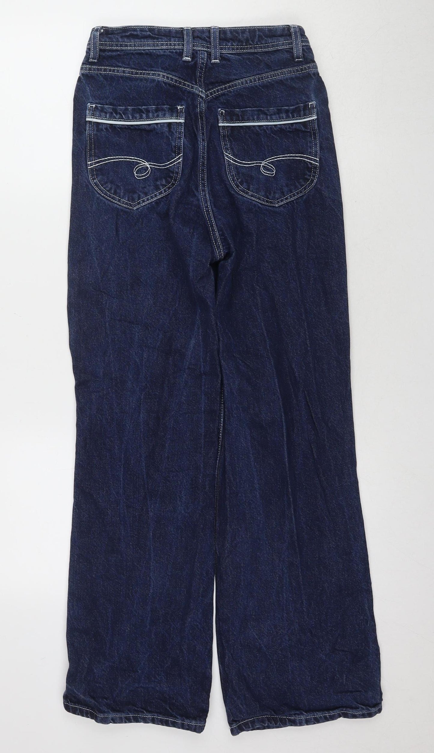 Topshop Women's Blue Straight Jeans, Size 10