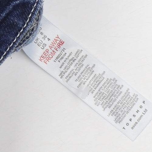 Topshop Women's Blue Straight Jeans, Size 10
