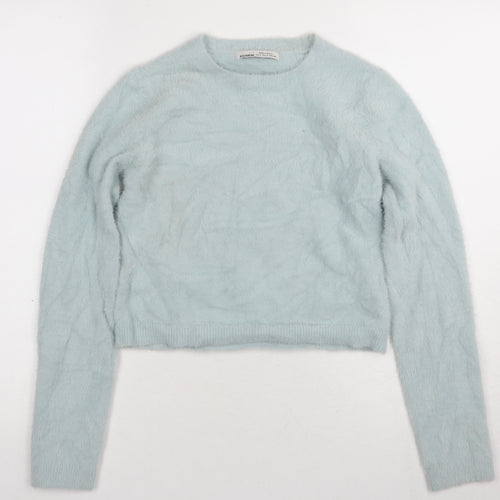 Pull & Bear Women's Blue Crew Neck Pullover Jumper S