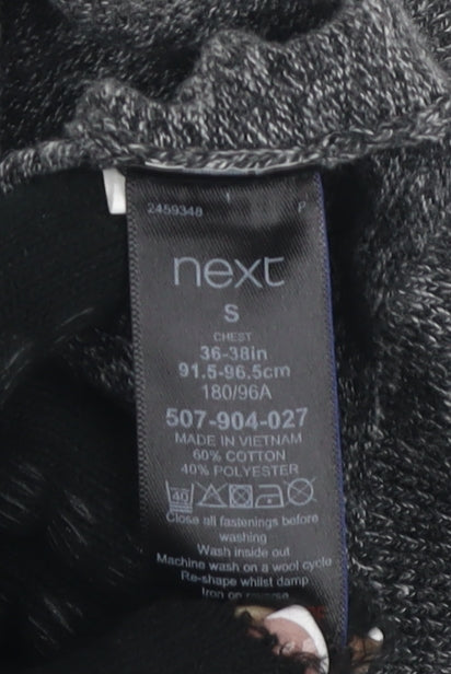 Next Men's Grey Full Zip Jumper, Size S, Casual Knit