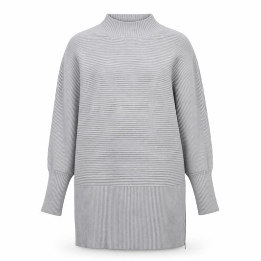 Front view of Sonder Studio Women's Grey jumper, size 12, High Neck
