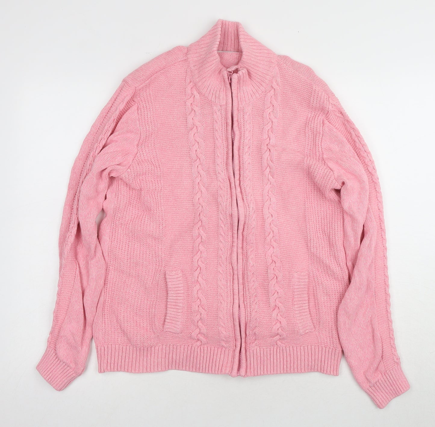 ISLE Women's Pink Cable-Knit Cardigan Size 18-20