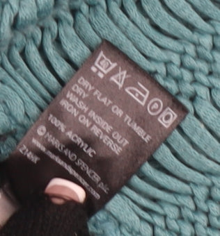 Marks and Spencer Women's Teal Open-Knit Cardigan, Size 14