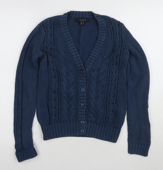 Amara Women's Blue V-Neck Cardigan Size 10