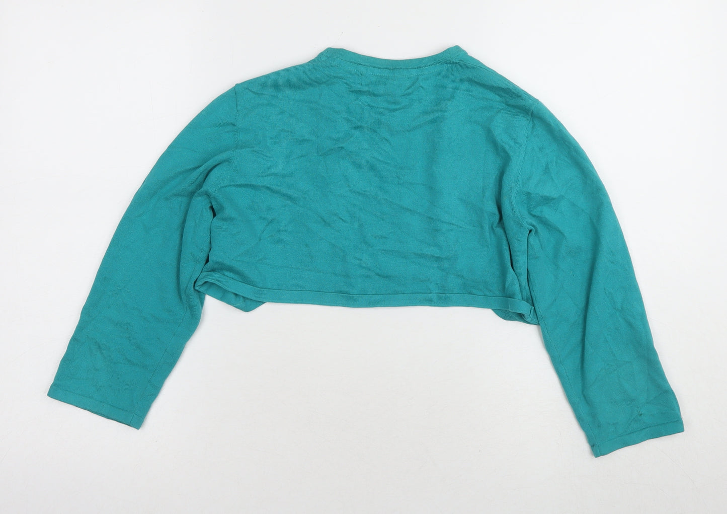 Monsoon Women's Blue Shrug Size 14 Knit Button