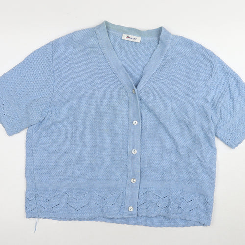 Damart Women's Blue V-Neck Cardigan Size 20