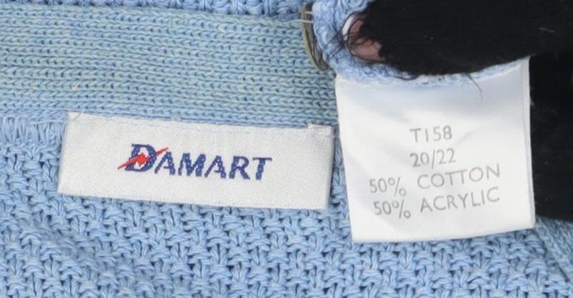 Damart Women's Blue V-Neck Cardigan Size 20