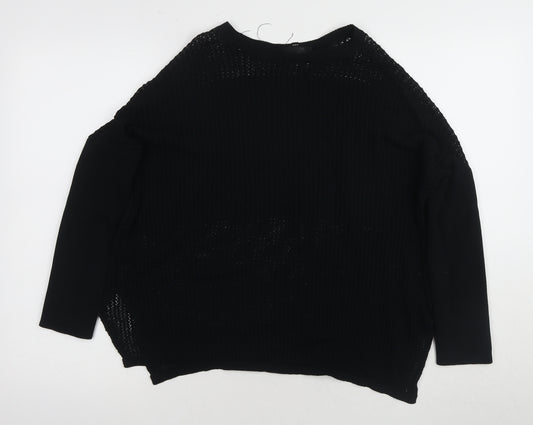 Topshop Women's Black Pullover Jumper Size 10