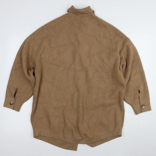MNG Brown Wool Blend Oversized Cardigan - Size 4