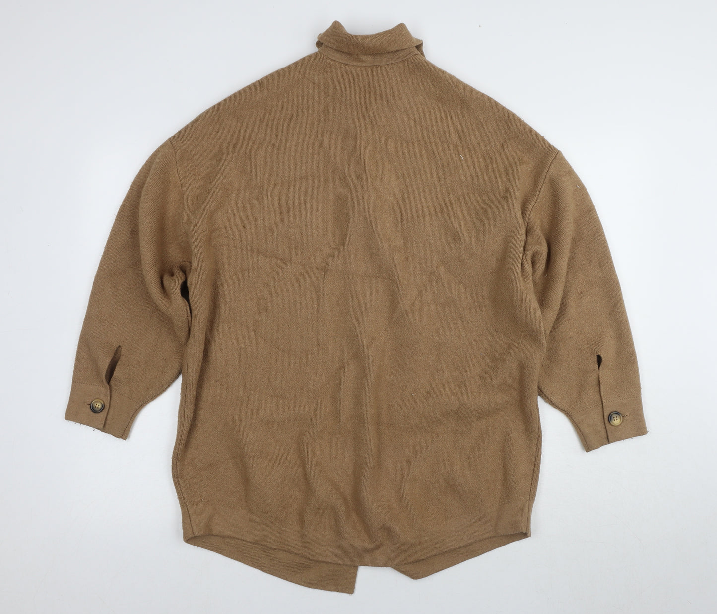 MNG Brown Wool Blend Oversized Cardigan - Size 4