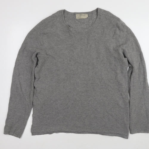 Maison Cinqcent Men's Grey Pullover - Medium, 100% Cotton