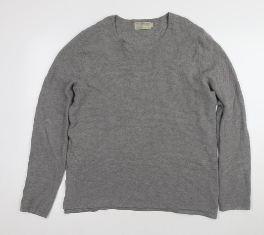 Maison Cinqcent Men's Grey Pullover - Medium, 100% Cotton