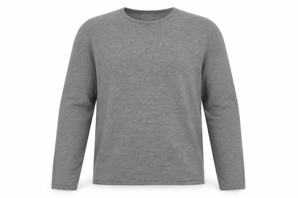 Front view of Maison Cinqcent Men's Grey Pullover - Medium, 100% Cotton
