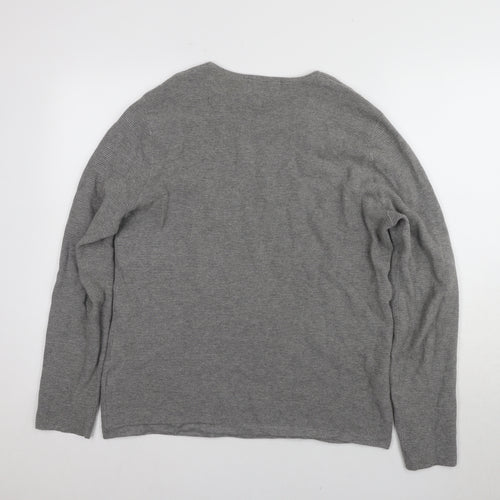 Maison Cinqcent Men's Grey Pullover - Medium, 100% Cotton
