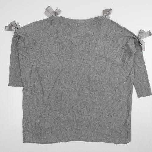 Blue Vanilla Women’s Grey Bow Jumper Size 18