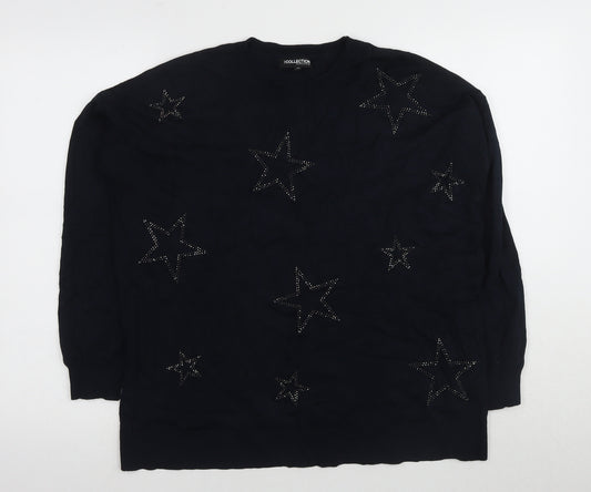 Debenhams Women's Black Star Pullover Jumper Size 10