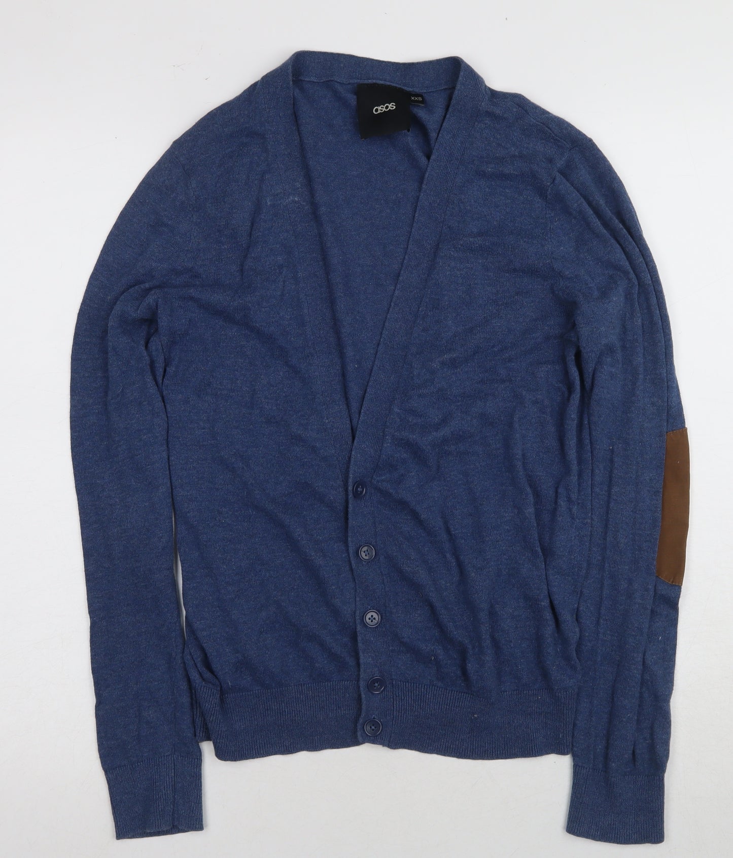 ASOS Men's Blue Cardigan XS V-Neck Cotton Casual