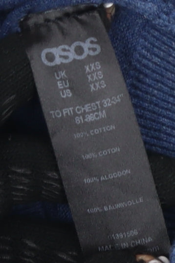 ASOS Men's Blue Cardigan XS V-Neck Cotton Casual