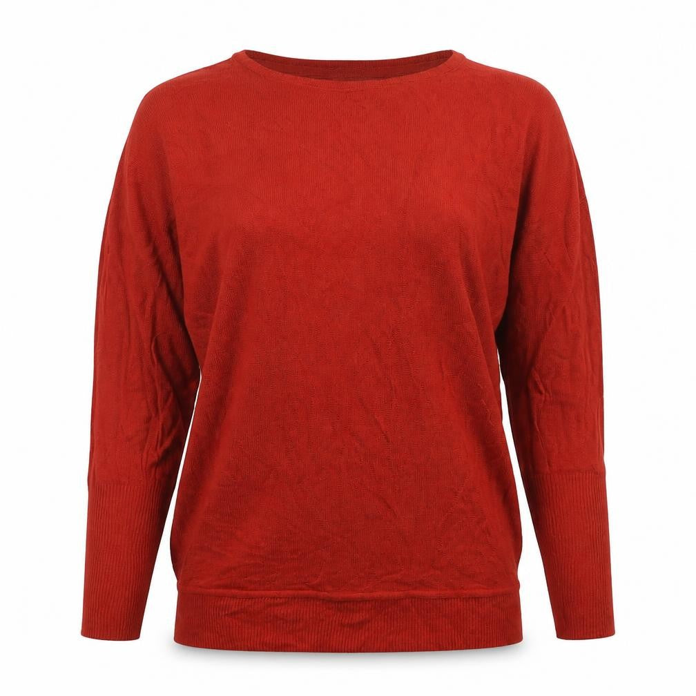 Front view of NOOSNOW Women's Red Cotton jumper M