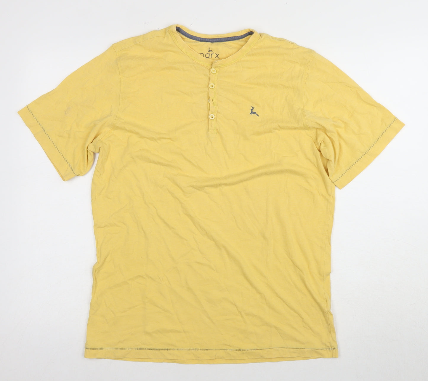 Parx Men’s Yellow XL Henley T-Shirt
