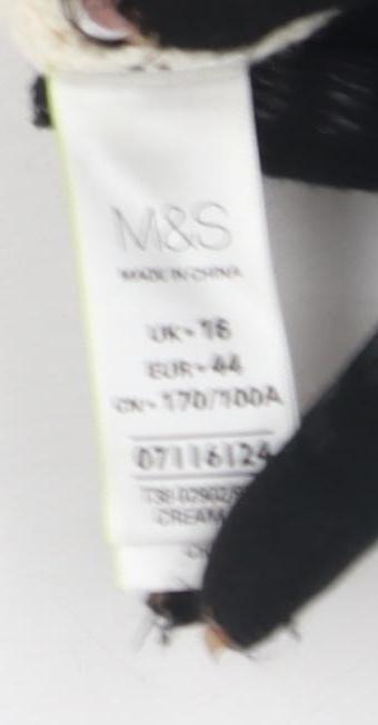 Marks and Spencer Women's Ivory Full Zip Jumper, Size 16