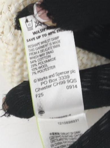 Marks and Spencer Women's Ivory Full Zip Jumper, Size 16