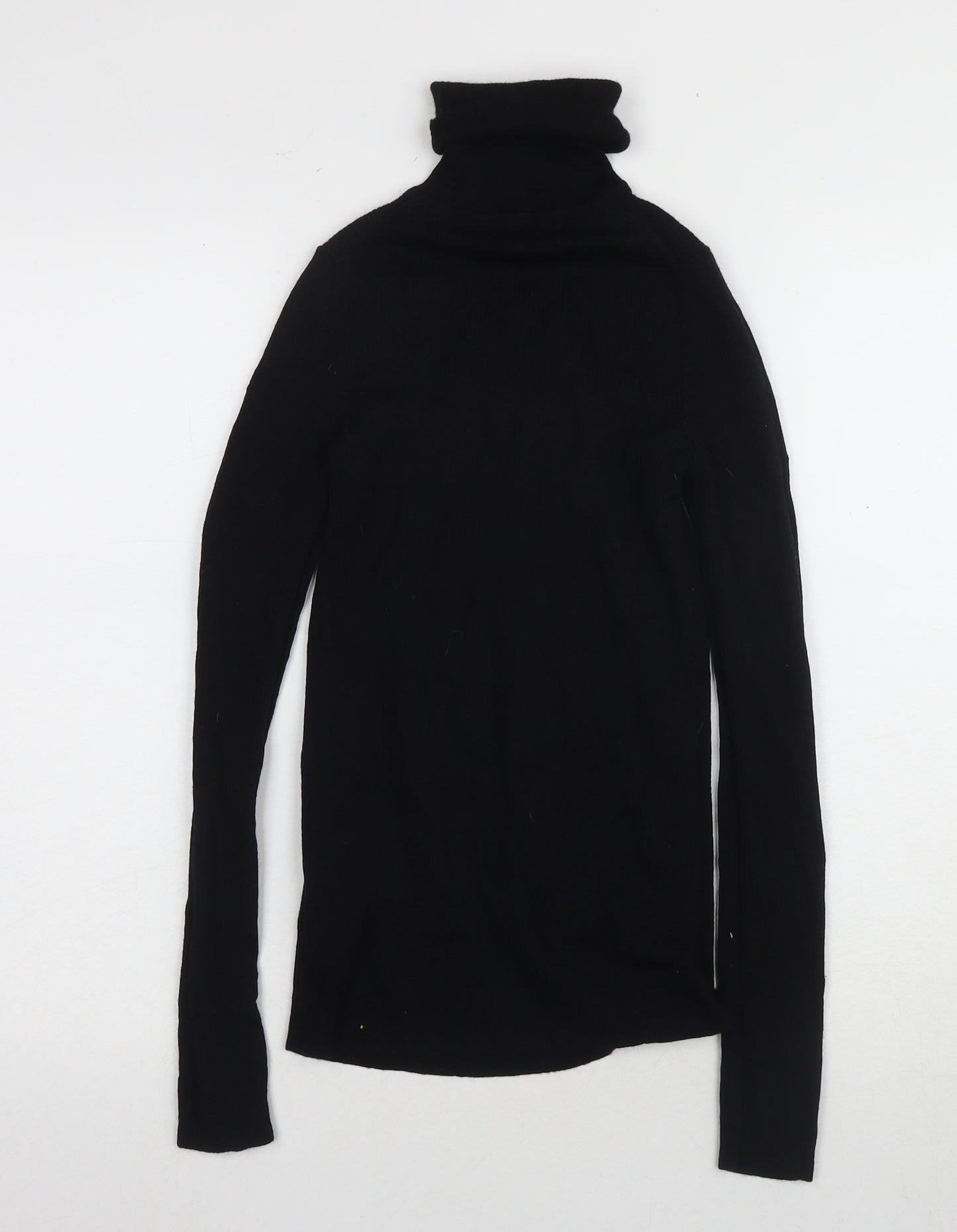 Uniqlo Women's Black Roll Neck Wool Jumper S