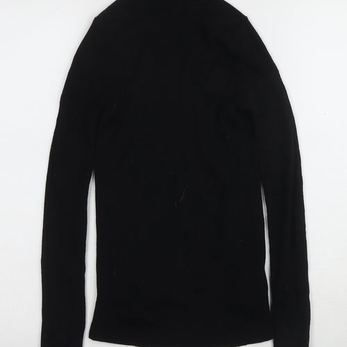 Uniqlo Women's Black Roll Neck Wool Jumper S