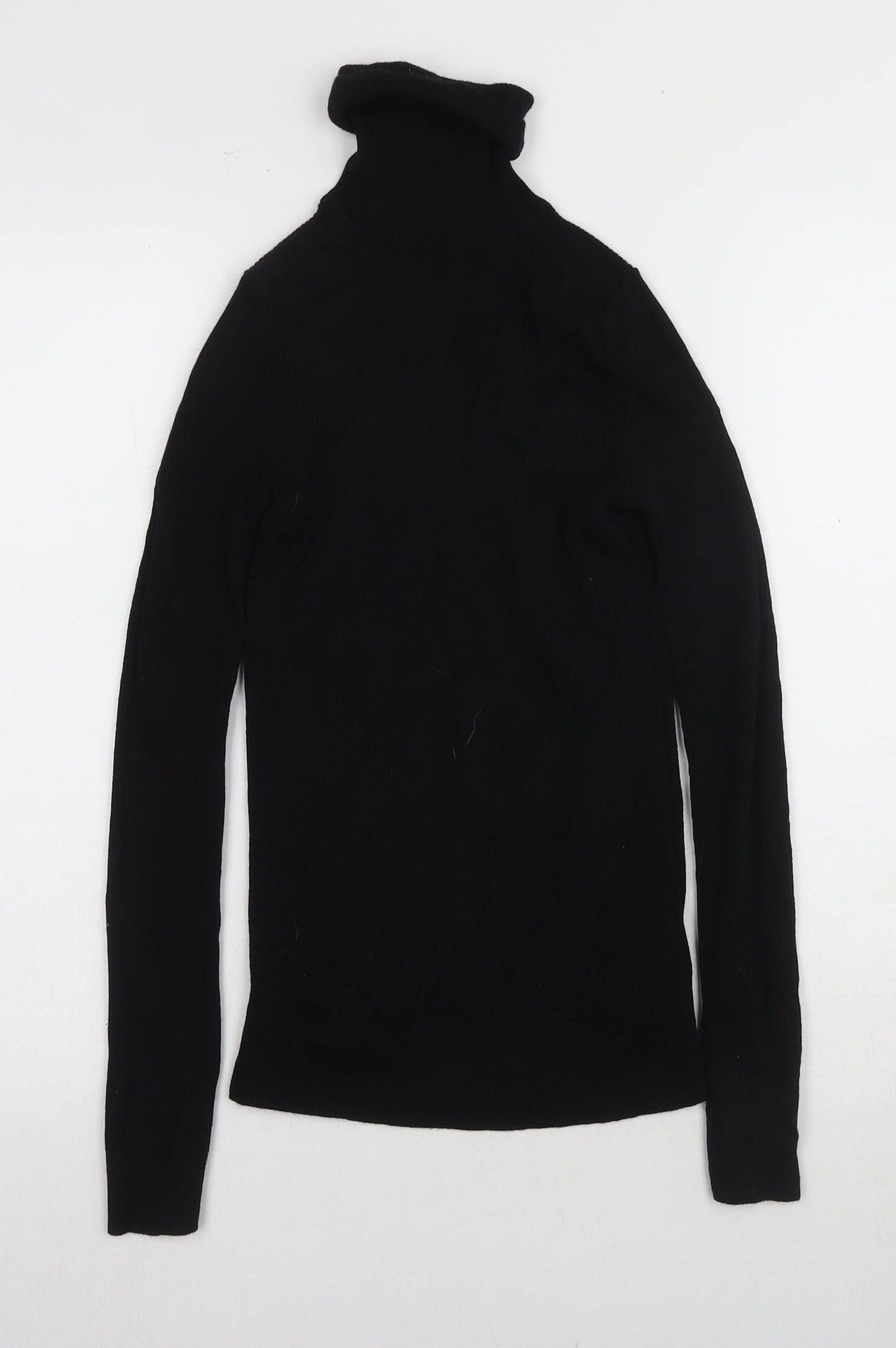 Uniqlo Women's Black Roll Neck Wool Jumper S