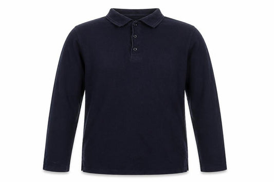 Front view of Marks & Spencer boys’ blue long sleeve uniform 16y