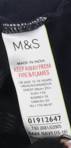 Marks and Spencer Boys Blue Long Sleeve Uniform 16Y