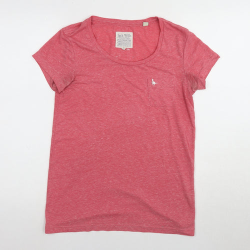 Jack Wills Women's Pink Basic T-Shirt UK Size 10