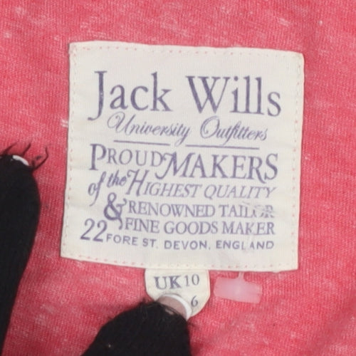 Jack Wills Women's Pink Basic T-Shirt UK Size 10