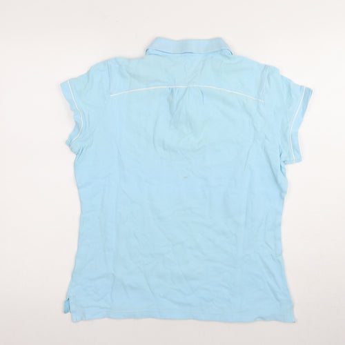 Marks and Spencer Women's Blue Polo Shirt - Size 12