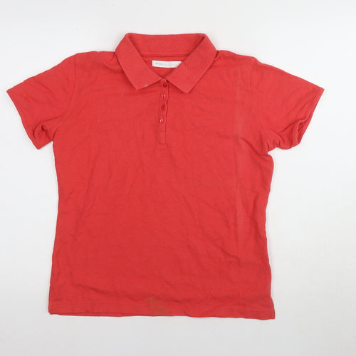 Ping Collection Women's Red Polo Top - Casual Short Sleeve Size 12