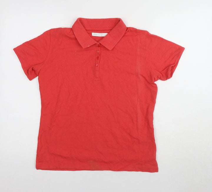 Ping Collection Women's Red Polo Top - Casual Short Sleeve Size 12