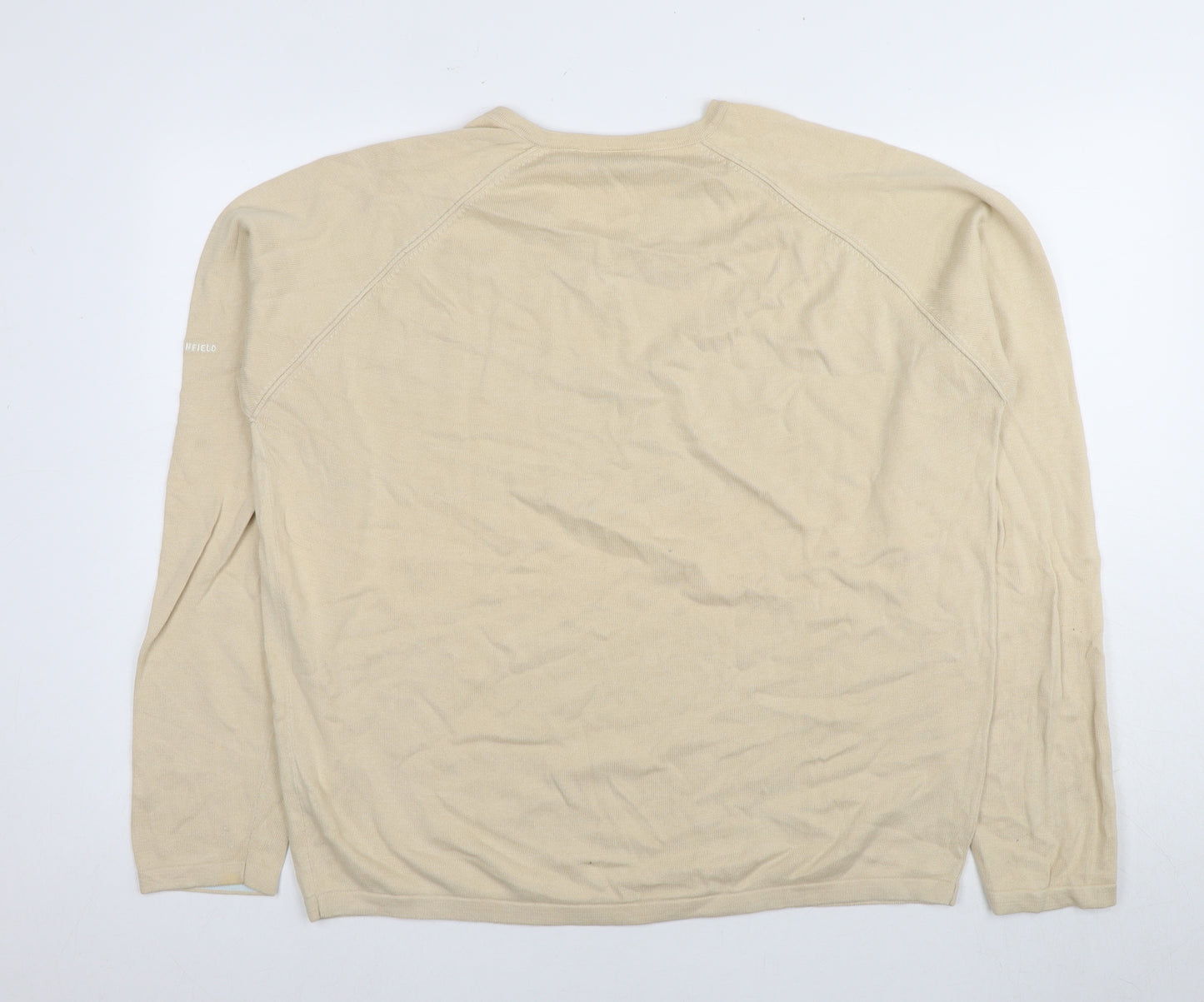 Cottonfield Men's Beige XL V-Neck Pullover Jumper