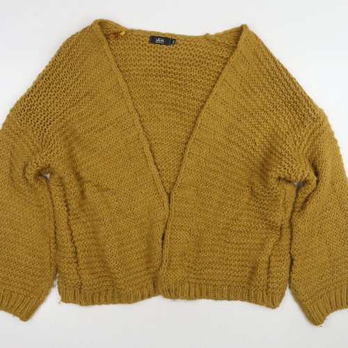 JBA Women's Brown M Cardigan Long Sleeve Chunky Knit